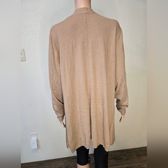 J. Jill Cardigan Sweater Size Large Open Front Tan - Picture 4 of 13
